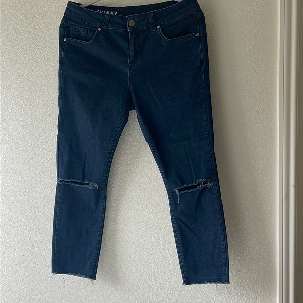 (3 for $19) Marks & Spencer Women's Blue cropped Distressed Jeans. Size …